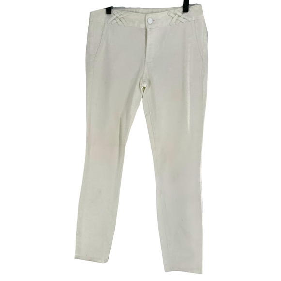 𝅺new TORY BURCH WHITE IZZY CROP ANKLE JEANS - Picture 2 of 8